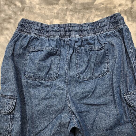 Woman Within Shorts Womens 14W Blue Pull On Convertible Length Cargo Bermuda - Picture 3 of 11